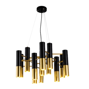 Cristina-Sputnik Metal Gold and Black LED Chandelier