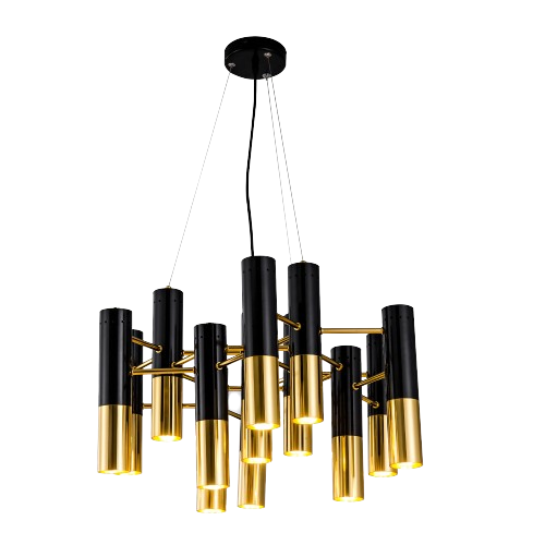 Cristina-Sputnik Metal Gold and Black LED Chandelier