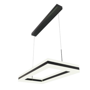 Iona - Small Rectangle Black led Chandelier