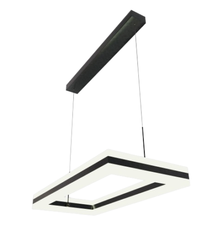 Iona - Small Rectangle Black led Chandelier