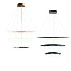 Led Chandelier with 3 Rings -Black