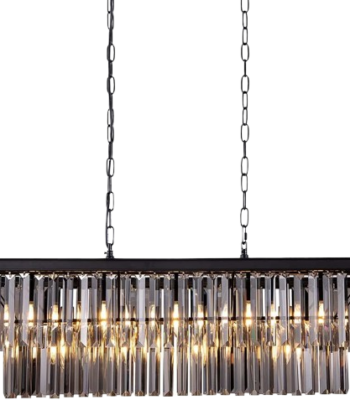 Luxury Smokey Large Rectangular Chandelier