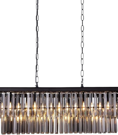 Luxury Smokey Large Rectangular Chandelier